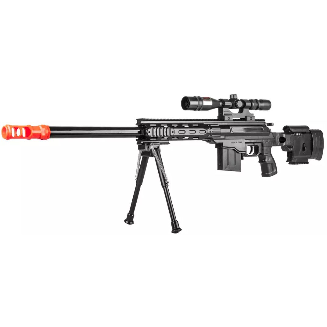 Ukarms Airsoft Tactical Spring Sniper Rifle Gun W Laser Scope Bipod Bb 